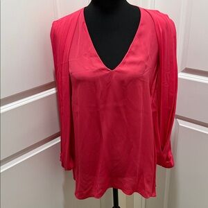 Kobi Halperin V-Neck Long Sleeve Blouse - Hot Pink